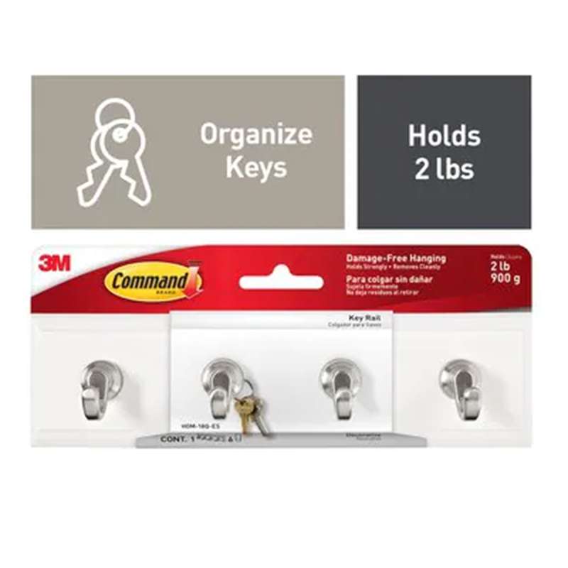Command™ Quartz Key Rail HOM-18Q-ES, 1 Rail, 6 Strips